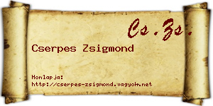 Cserpes Zsigmond névjegykártya